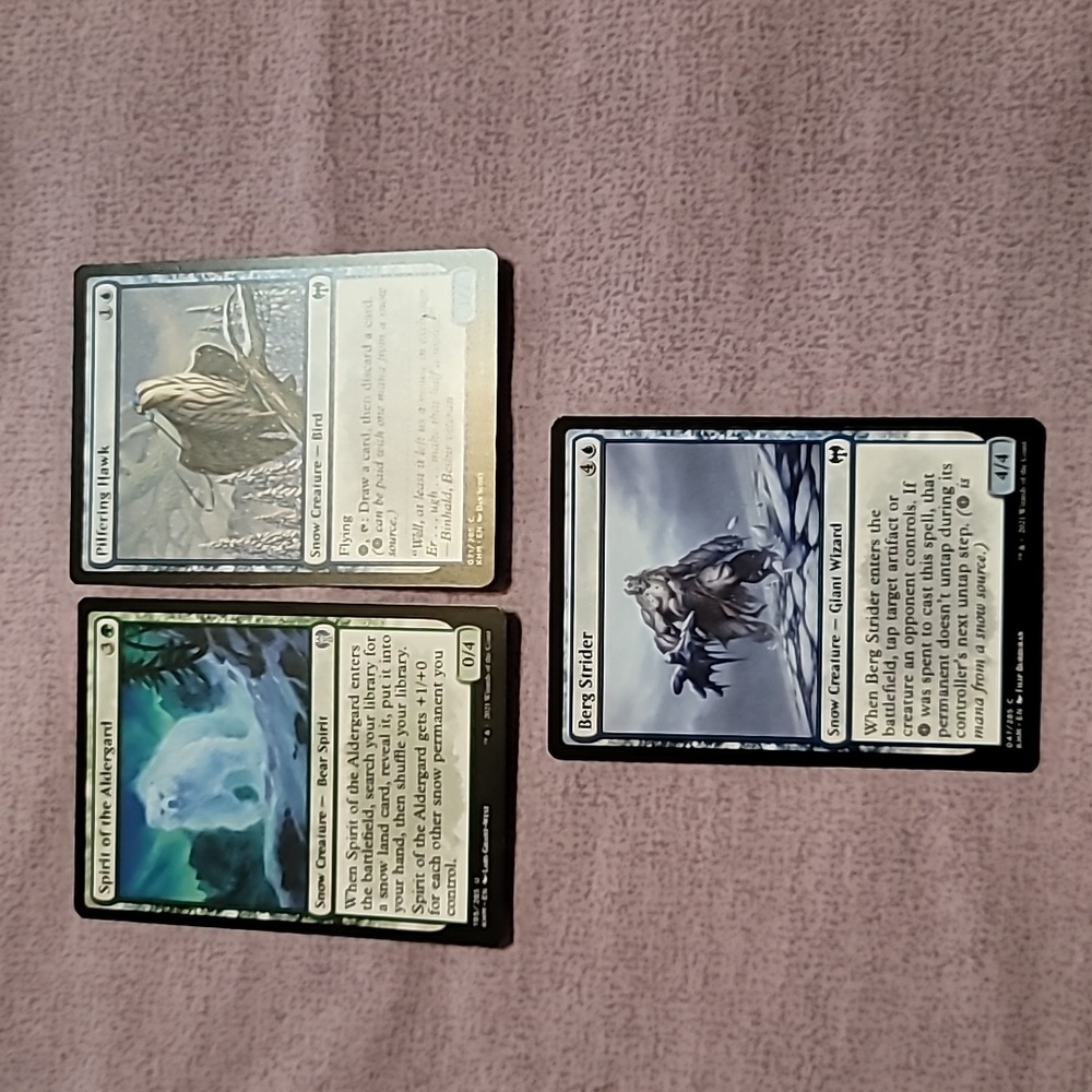 Set of 3 Magic The Gathering (MTG) Snow Creature Trading Cards